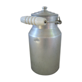 Old aluminum milk pot