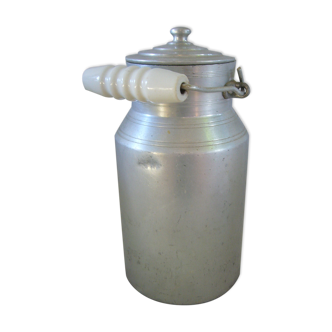 Old aluminum milk pot