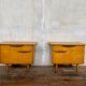 Vintage bedside tables / compass leg nightstand