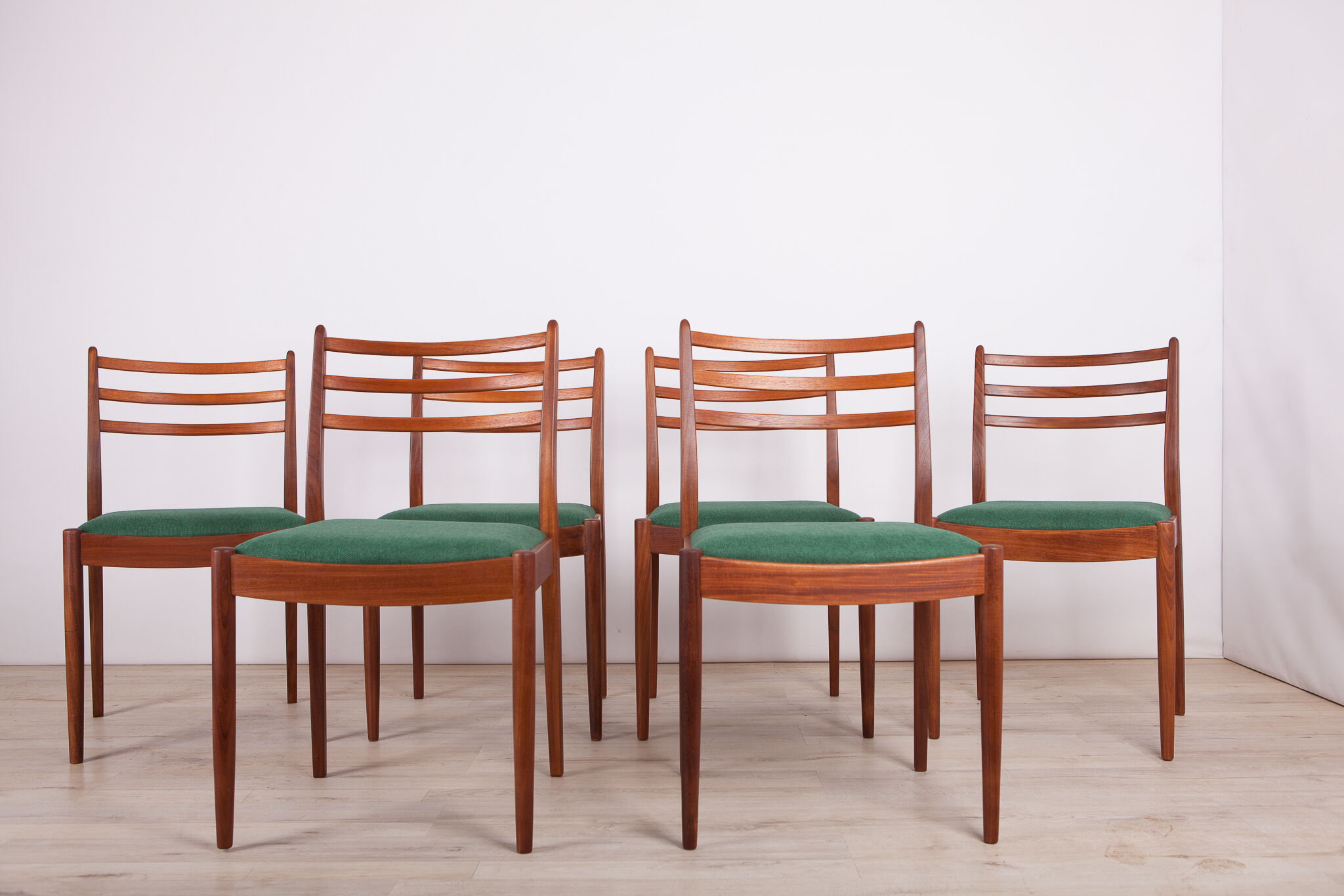 Fabric and teak dining chairs by Victor Wilkins for G-Plan, 1960s, set of 6