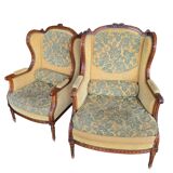 Louis XVI bergère armchairs, late 19th - early 20th century