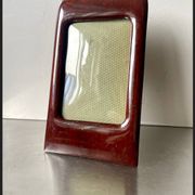 Antique  Art Deco Mahogany Wooden Frame  22.5 cm x 13.5 cm  convex glass
