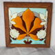 Leaf earthenware checkered underside and maronnier bug - autumn atmosphere - deb. XXth