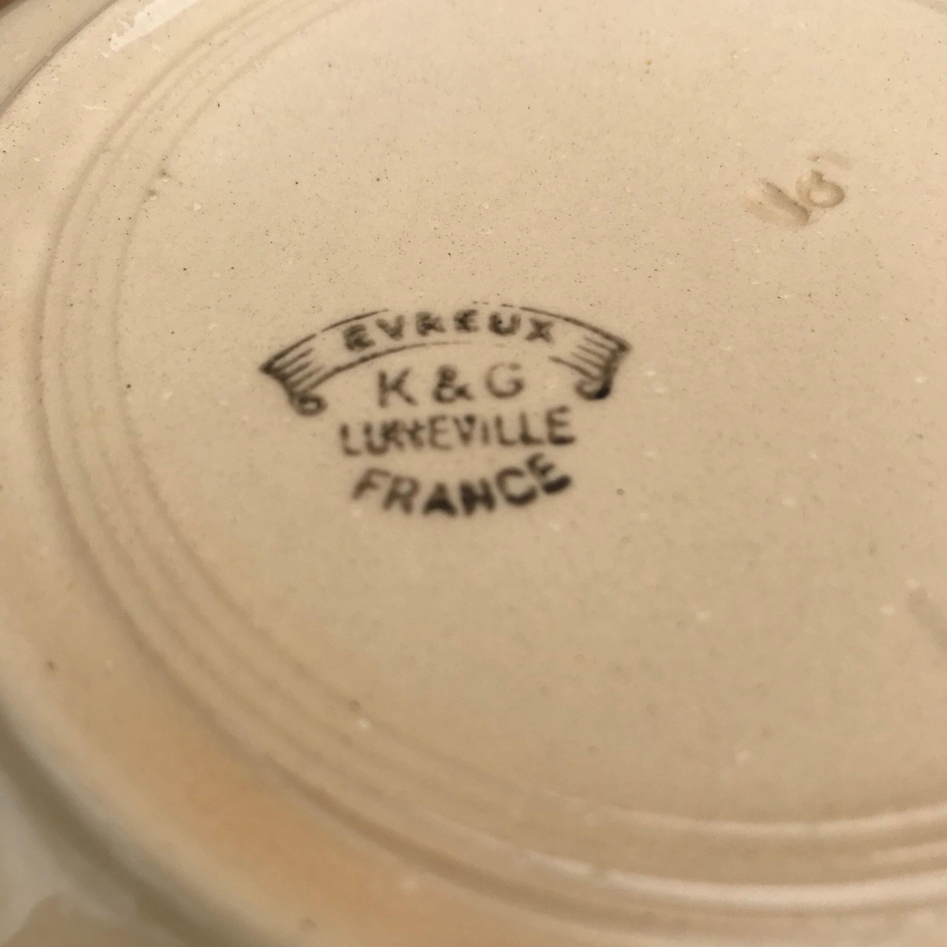 6 vintage plates in Luneville earthenware evreux model