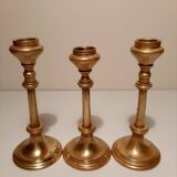 Set of gilded brass candle holders