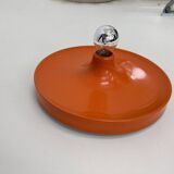 Honsel orange space age disc lamp , 1970s selected by Charlotte perriand