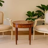 Bouillotte table in marquetry, signed Pagny Fils, Paris, early 20th century