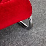 Fauteuil lounge vintage rouge Impala par Gillis Lundgren pour IKEA, Suède, 1970