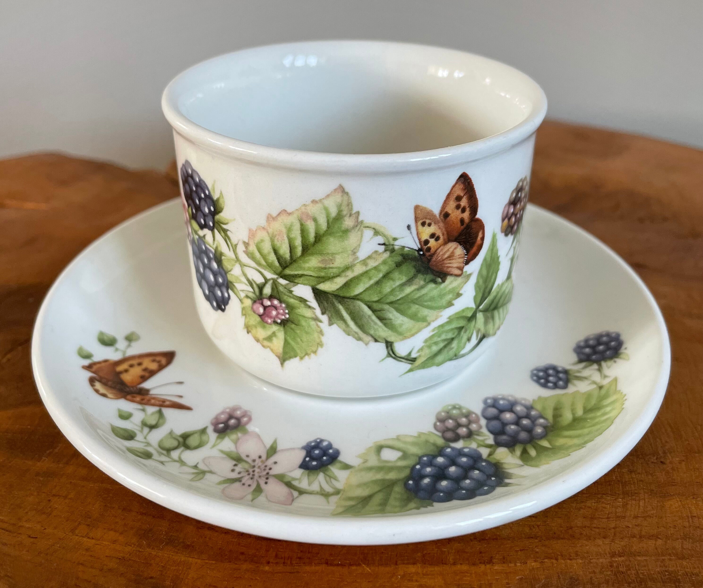 Set of 4 Marjolein Bastin Teacups with Saucers from the "Libelle" Series, J&G Meakin, Wedgwood Group