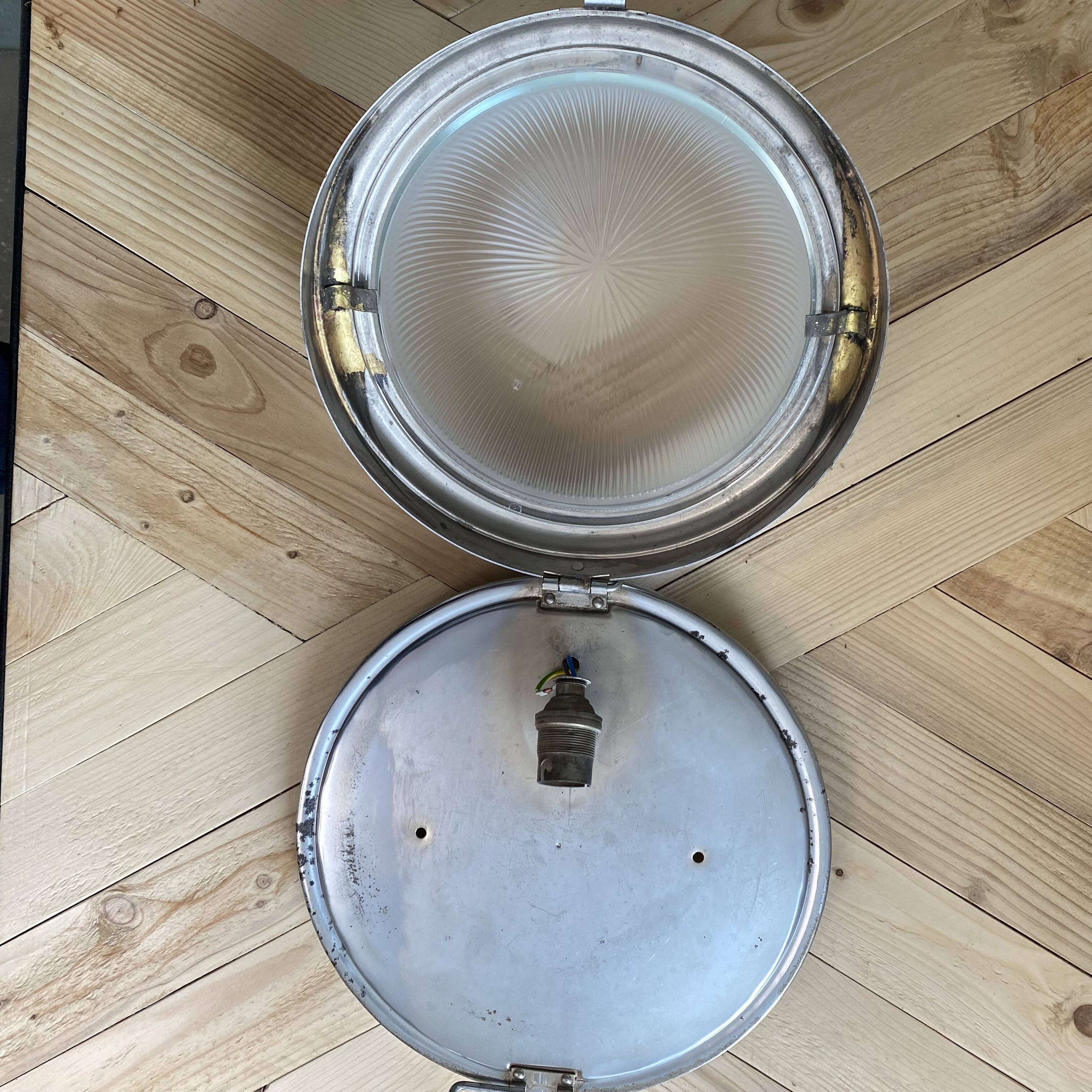 Wall light ceiling light thick glass chrome metal support