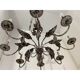 Lustre contemporain en fer forgé florentin brun-argent