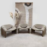 Set of 3 vintage Dutch design groovy chairs F598 'Wabi sabi'