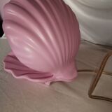 Pink shell and opaline pearl lamp, Saint-Jacques, France, 1970