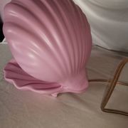 Pink shell and opaline pearl lamp, Saint-Jacques, France, 1970