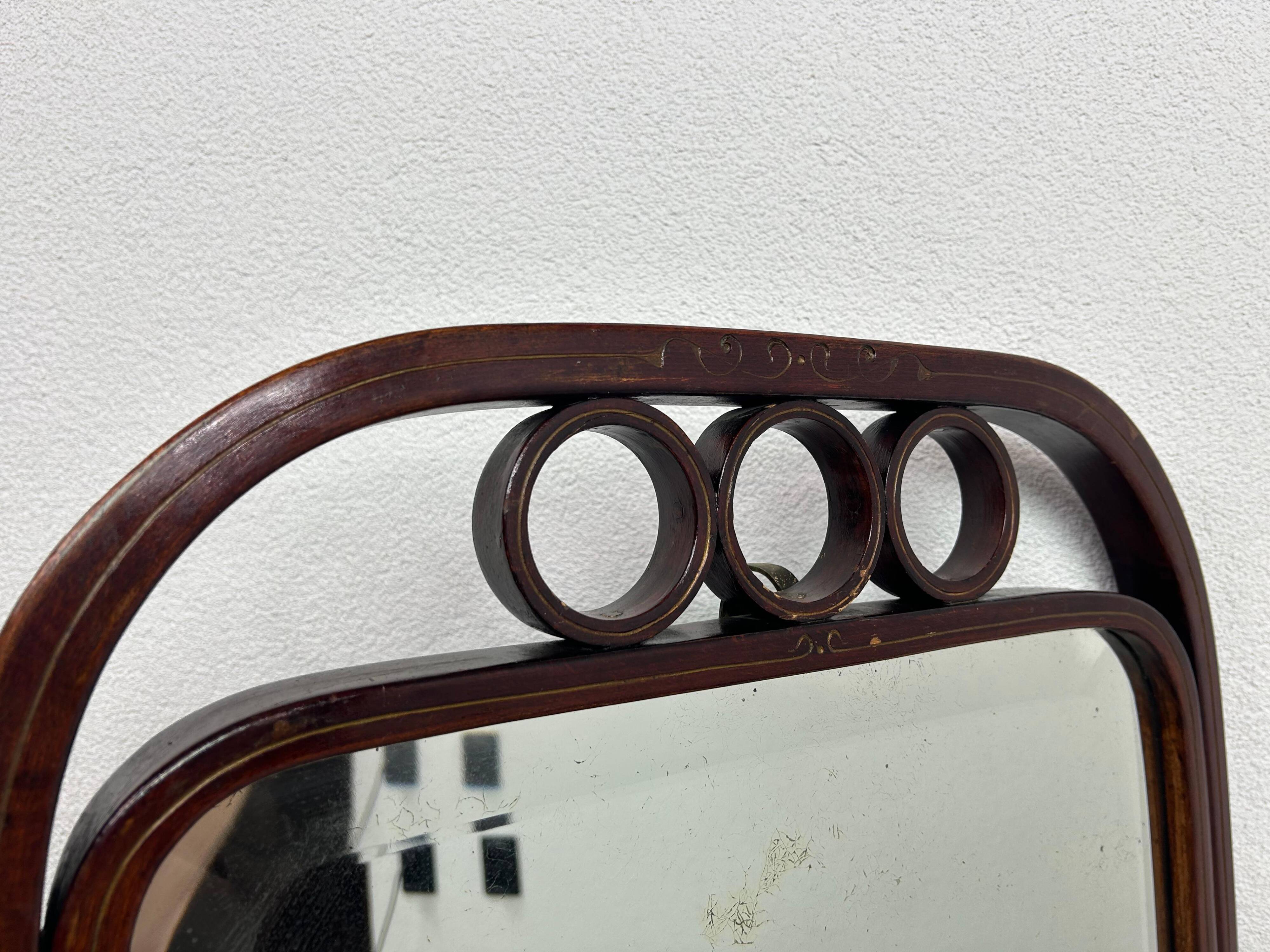 Extremely rare secessionist mirror no. 1148 by Gustav Siegel for J&J Kohn