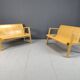 Mid-century plywood benches in the manner of Alvar Aalto, 1960 - set of 2