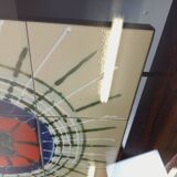 Vintage 60s-70s round coffee table with 2 shelves in glass and rosewood