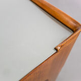 Wooden and brass art deco bedside table 1950