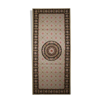 Handmade Wool Needlepoint Rug Traditional Floral Runner Rug- 76x183cm