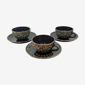 Trio of Sarreguemines cups