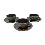 Trio of Sarreguemines cups