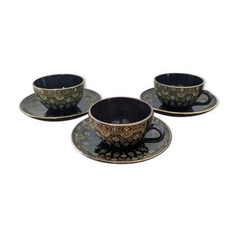 Trio of Sarreguemines cups
