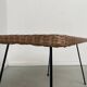 Table basse osier tressé et métal 1960