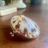 Shell and brass pill box