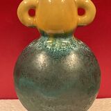 Accolay ear vase Ceramic Turquoise Blue & yellow 17 cm