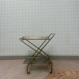 Desserte vintage laiton et verre