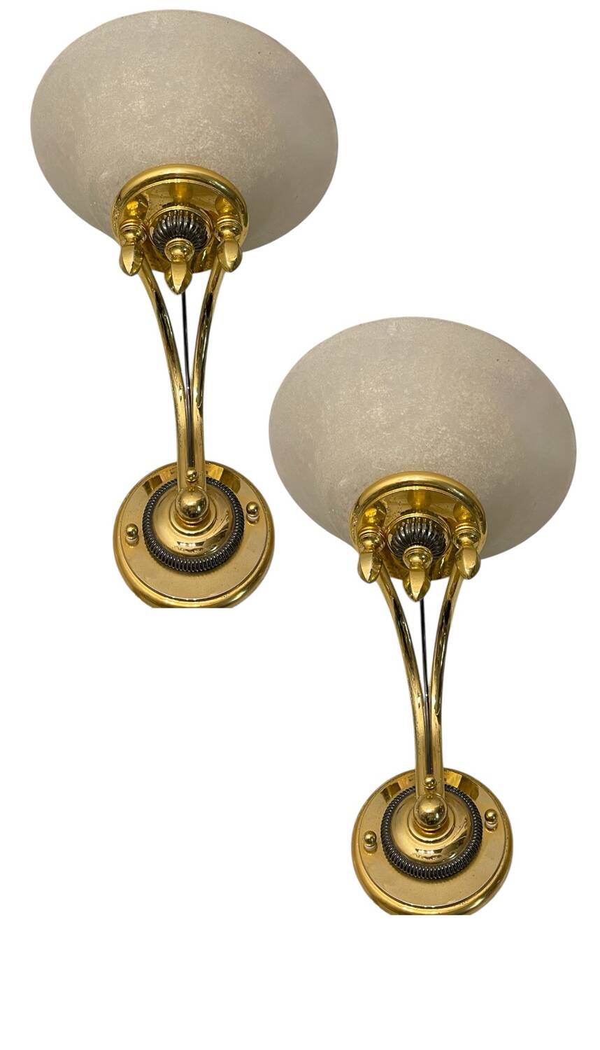 Large Brass Murano Glass Sconces Set of 2