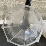 Thick transparent and opalescent glass cup