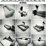 Anfibio 3/4 seater sofa by Alessandro Becchi for Giovannetti, Italy 1971