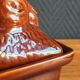 Vintage Rabbit Terrine in Glazed Ceramic - Brown Barbotine