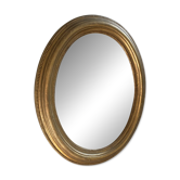 Oval mirror in gilded wood, Napoleon III style.