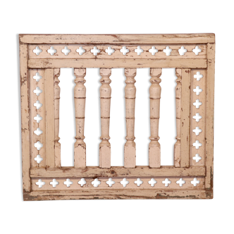 Old Burmese teak railing panel original unbleached patina