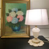 Table lamp in alabaster and brass