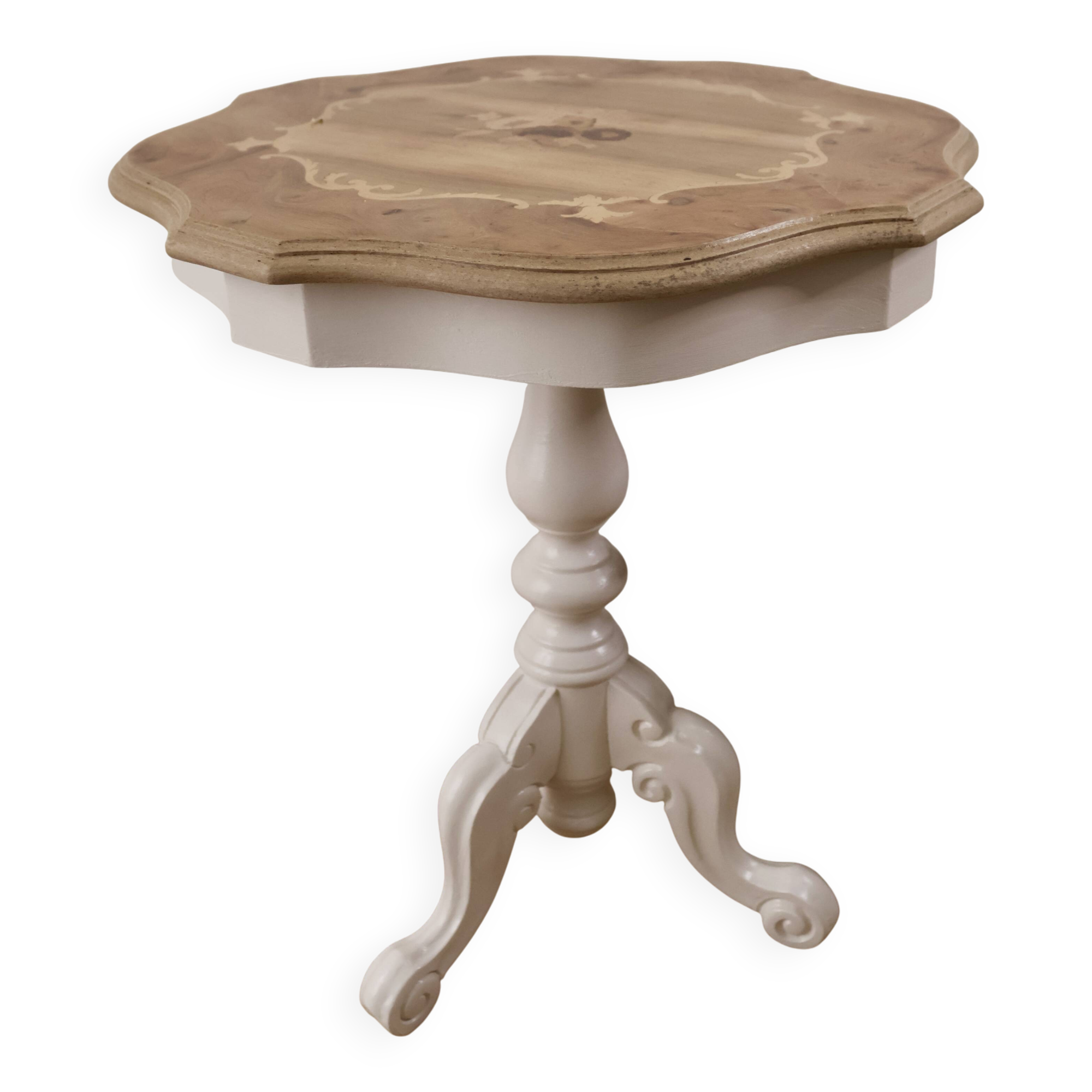 White/wood side table
