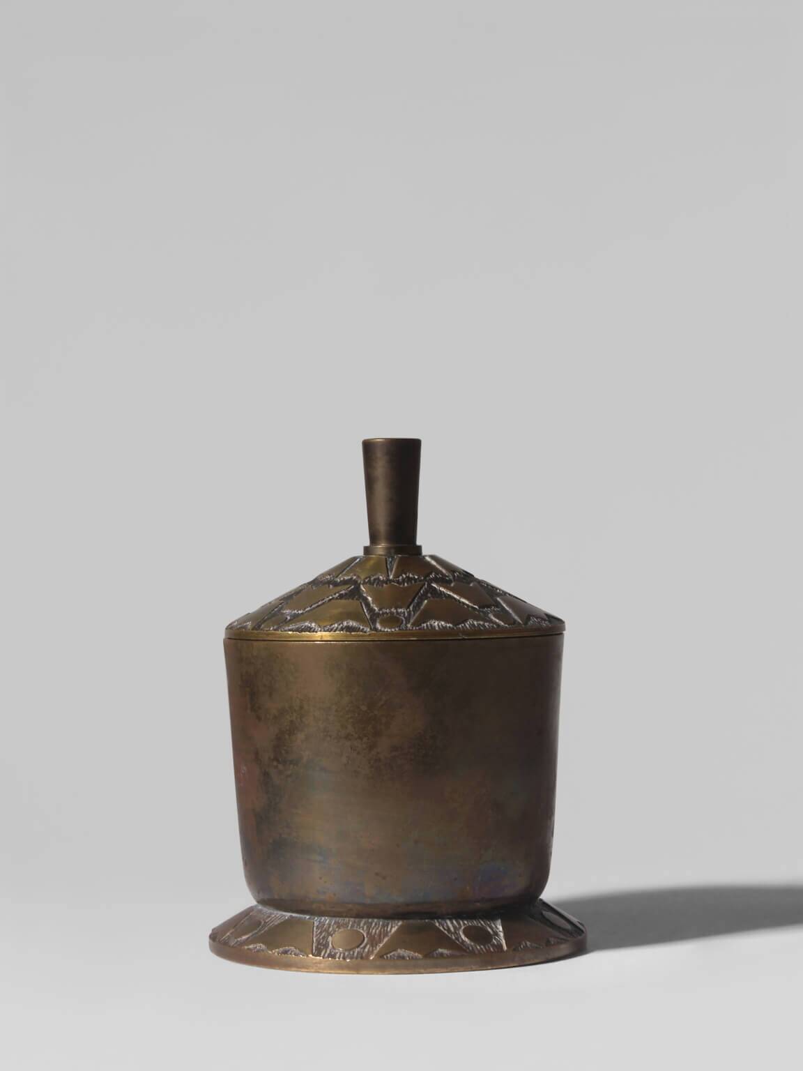 Danish Art Deco Bronze Lidded Jar From Nordisk Malm, 1930s