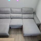 Light gray fabric corner sofa, excellent condition