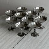 10 footed bowls in stainless steel in the style of Letang Remy