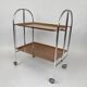 Mid-century Vintage Chrome and Plywood Folding Serving Trolley, 1950's