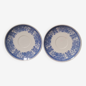 Set of 2 vintage Villeroy and Boch Burgenland plates with blue flower pattern
