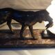 Lampe de table Art déco chien de chasse sur socle en marbre