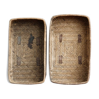 Pair of old braided pans