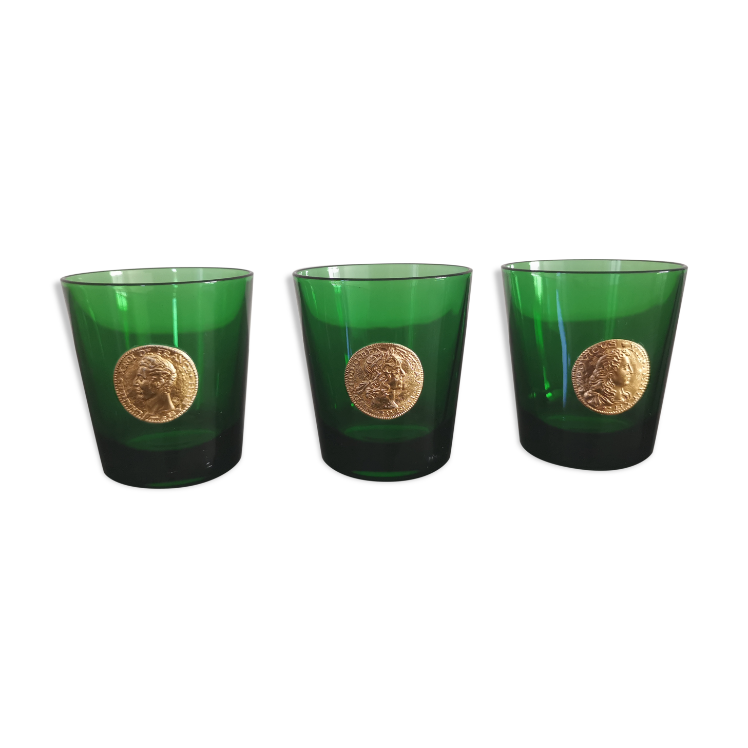 Water glasses Dubonnet piece Louis d'or vintage