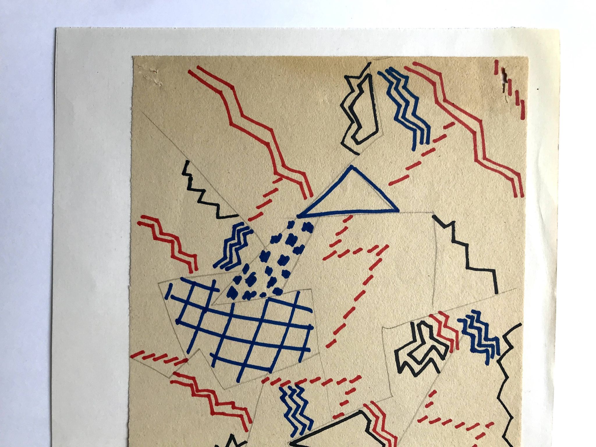 Elie dayan, sans titre (composition abstraite 3). feutre sur papier