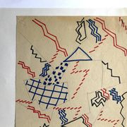 Elie dayan, sans titre (composition abstraite 3). feutre sur papier