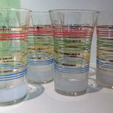 Set of 6 vintage juice glasses with stripes