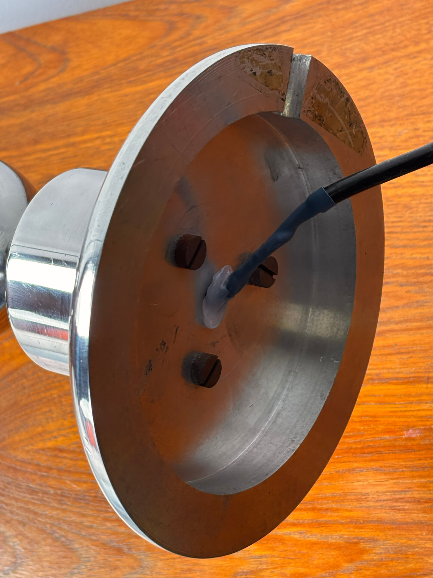 Mid-century Scandinavian sculptural lamp chrome 1970